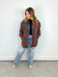 Devin Dark Rust Plaid Shacket