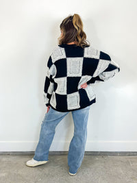 Checkers Black and White Sweater