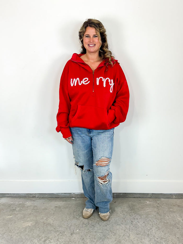 Merry Tinsel Letter Hoodie