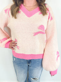 Blush Bow Pearl Sweater