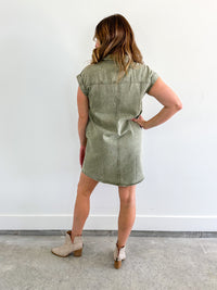 Olive Denim Dress