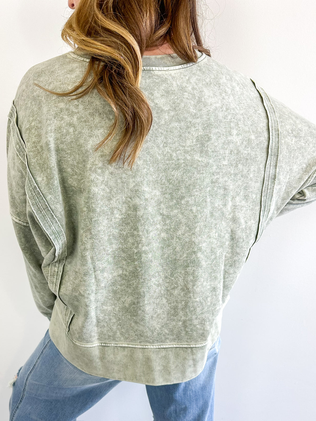 Mineral Wash Long Sleeve Casual Top