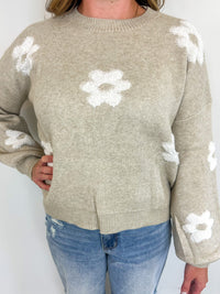 Neutral Daisy Sweater