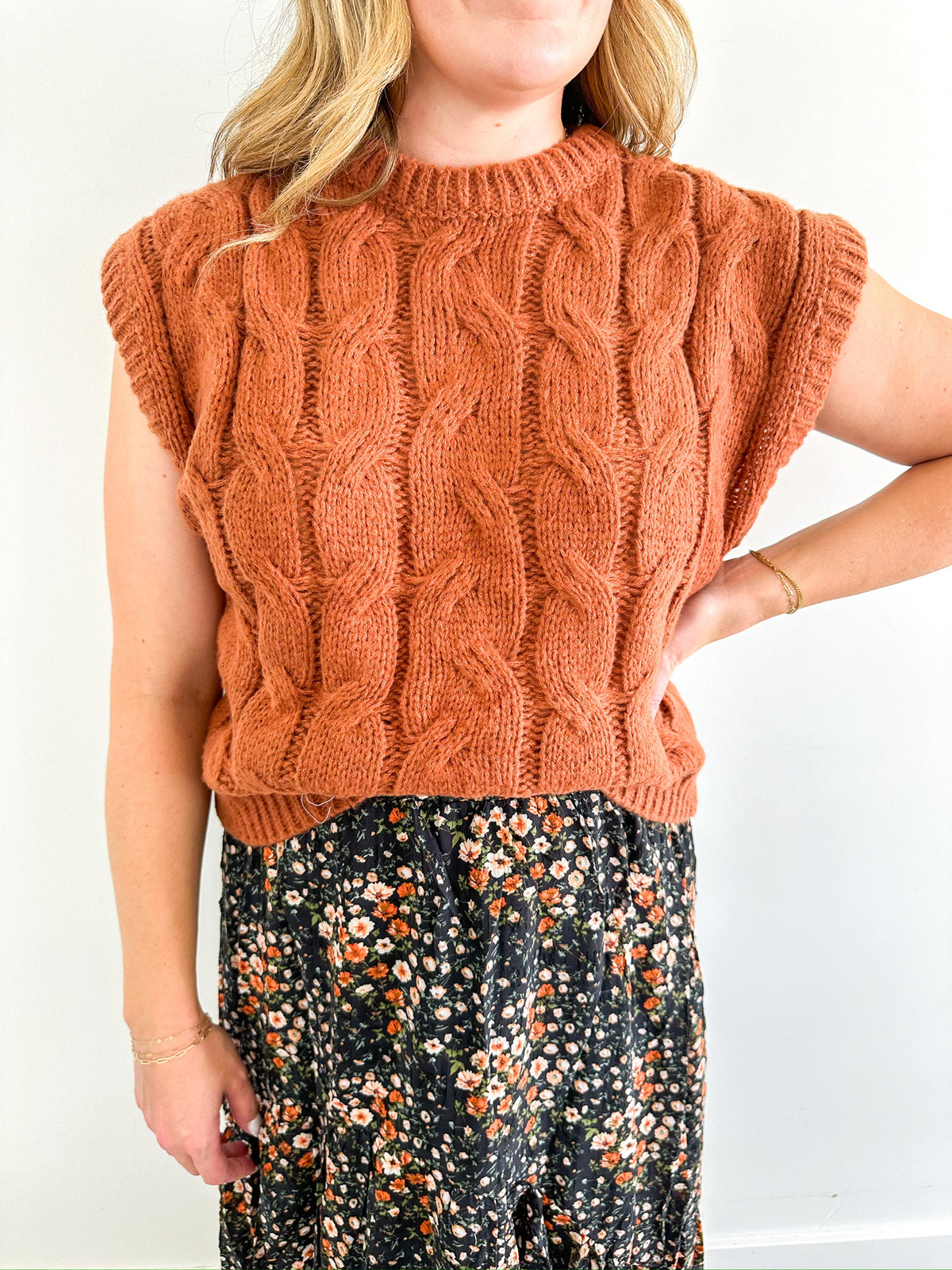 Cable Knit Sweater Vest