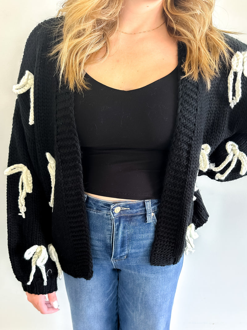 Black Bow Cardigan