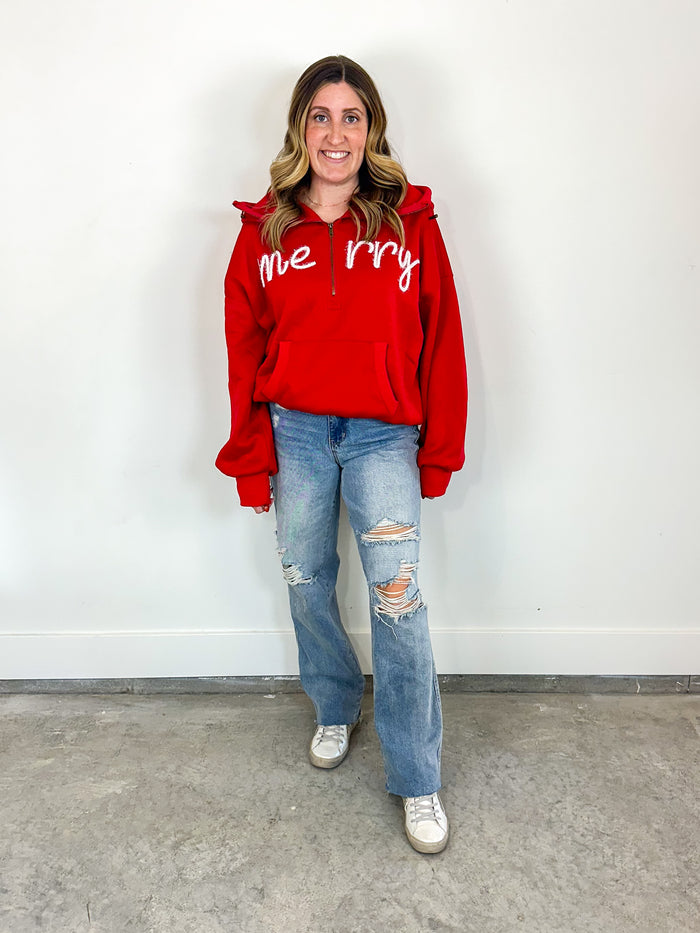 Merry Tinsel Letter Hoodie