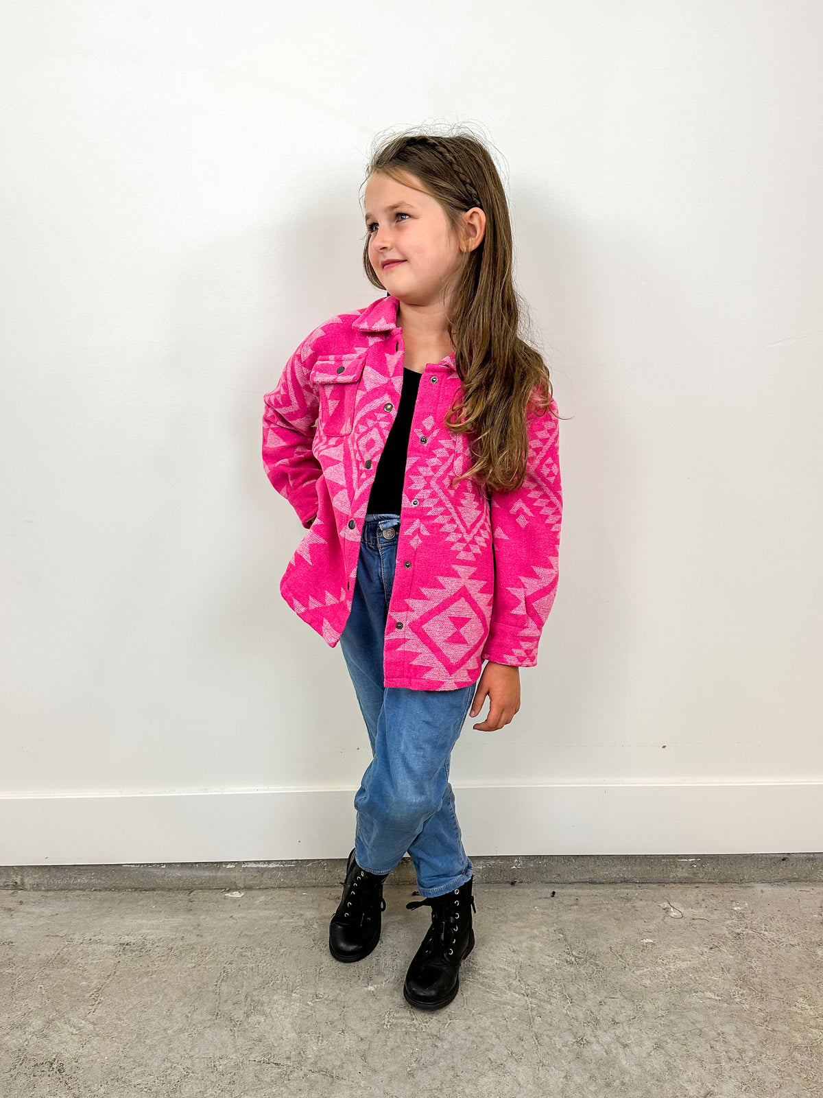 Pink Aztec Shacket (Toddler)