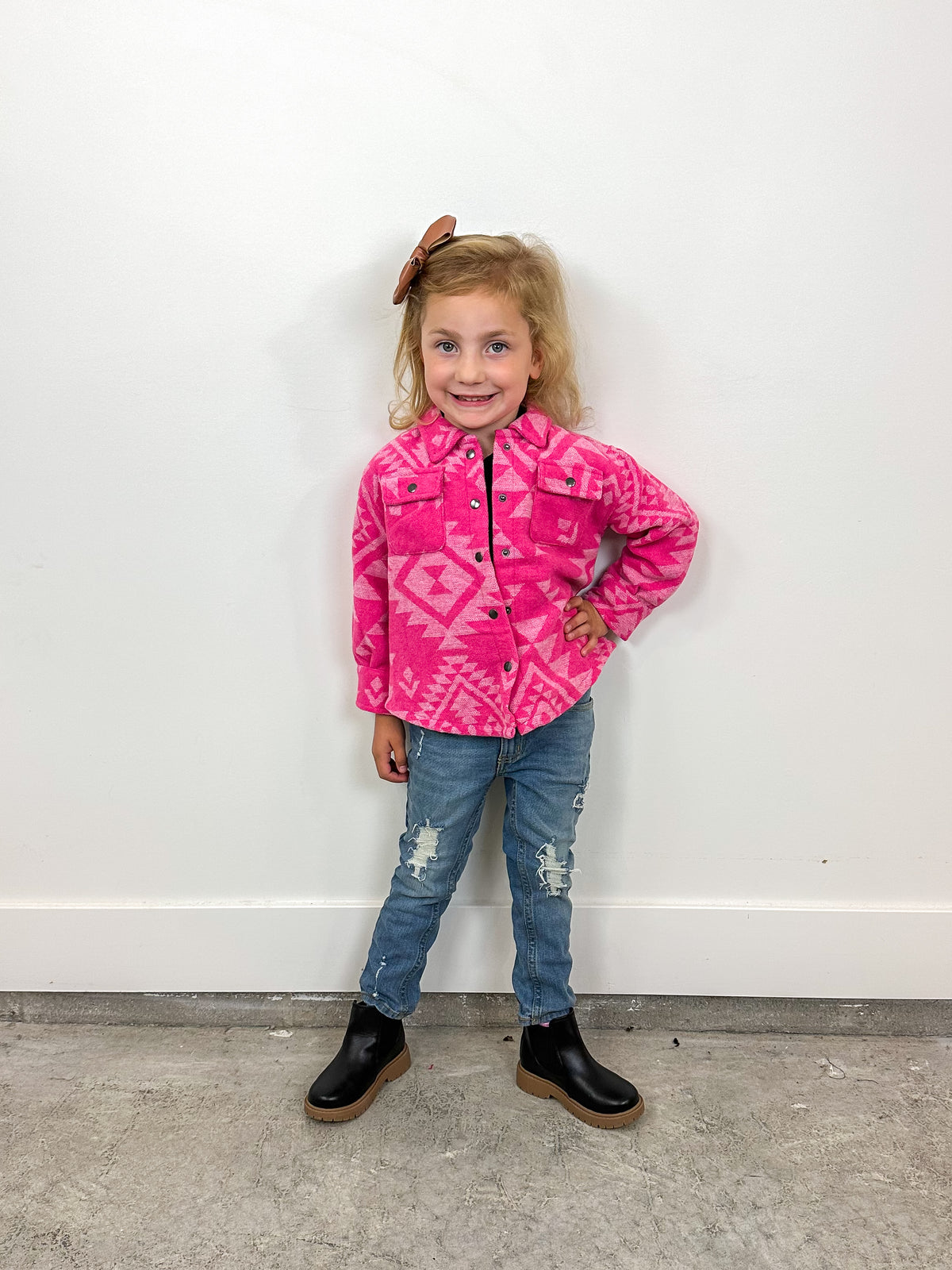 Pink Aztec Shacket (Toddler)