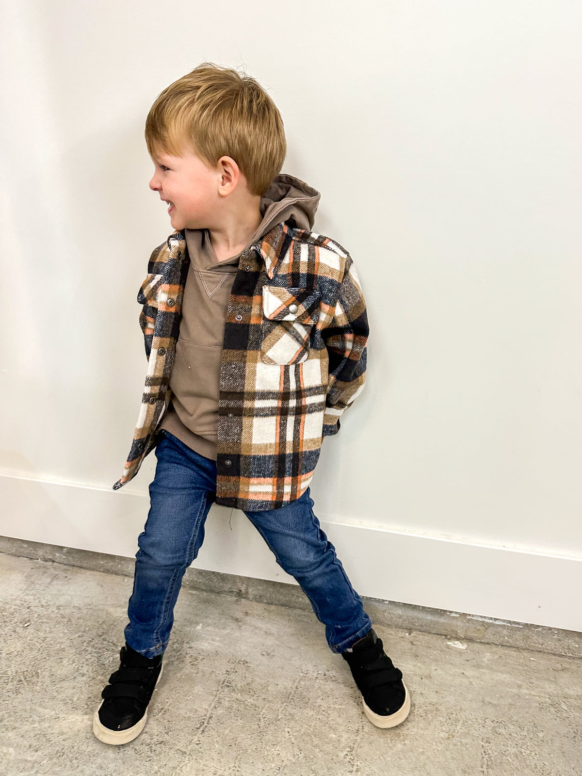 Blue Plaid Shacket (Toddler)