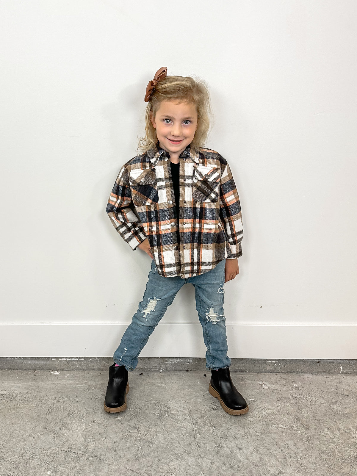 Blue Plaid Shacket (Toddler)