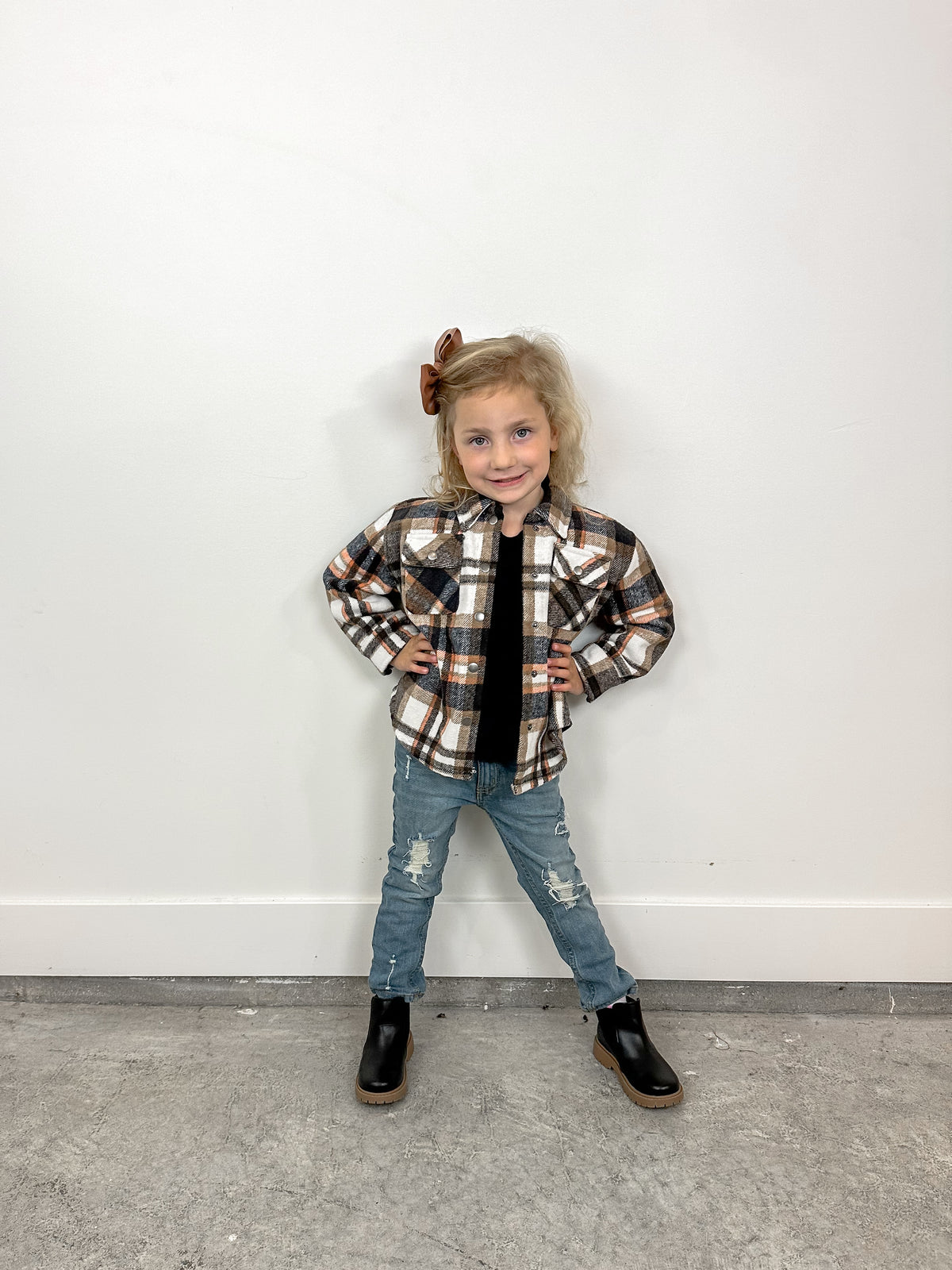 Blue Plaid Shacket (Toddler)