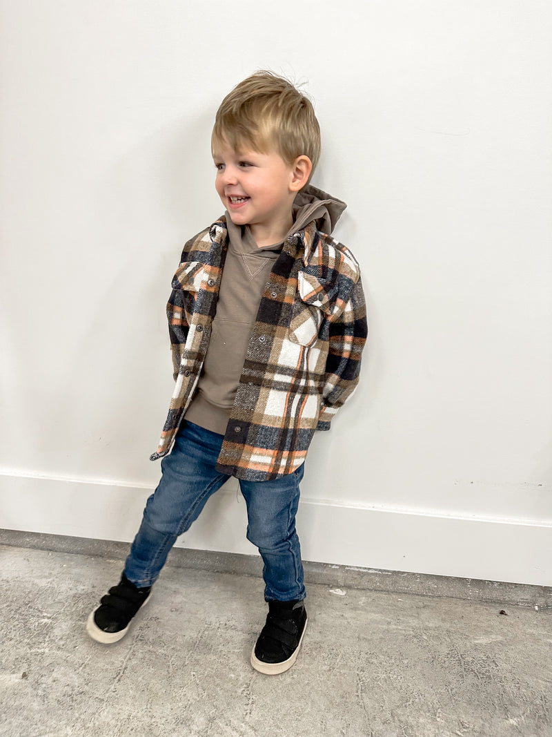 Blue Plaid Shacket (Toddler)