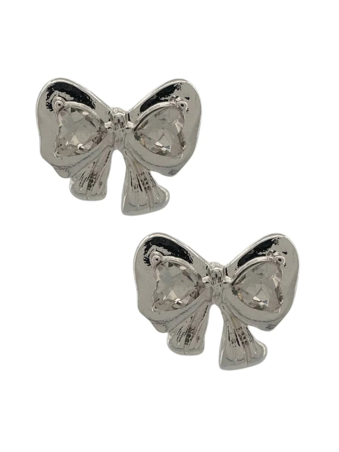 Chunky Bow Studs- silver