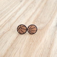 Glitter Basketball Studs Earrings