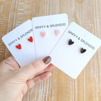 Hand Drawn Heart Studs- 3 Colors