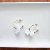 Magnolia Hoops - White