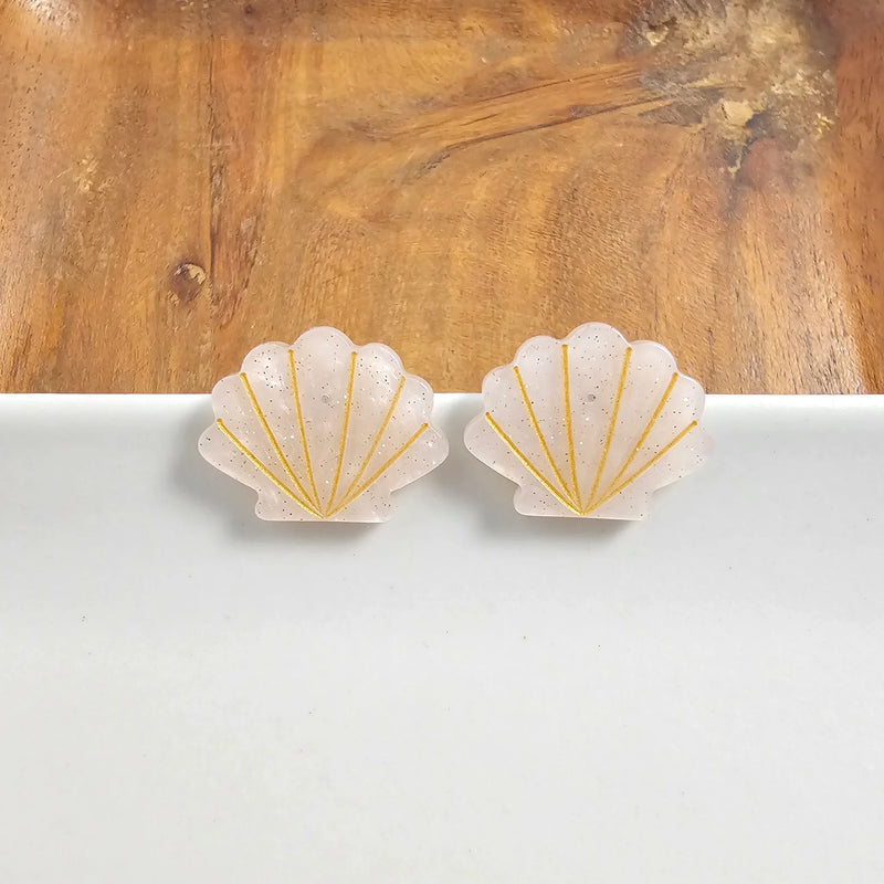 Seashell Studs - Pink Pearl